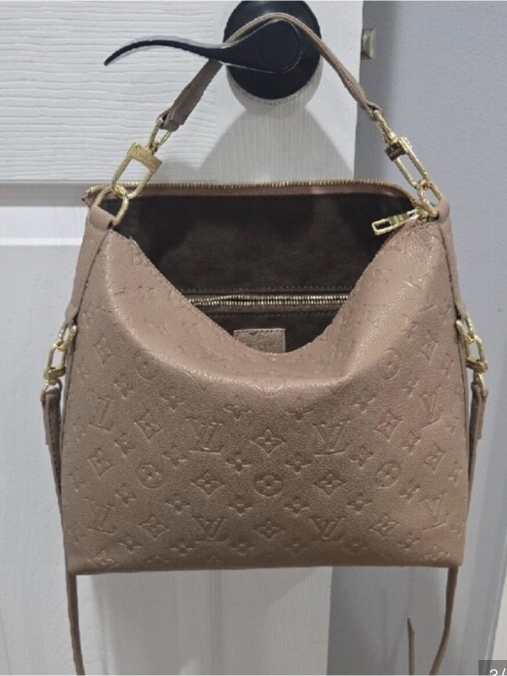 Taupe Monogram Hobo Bag